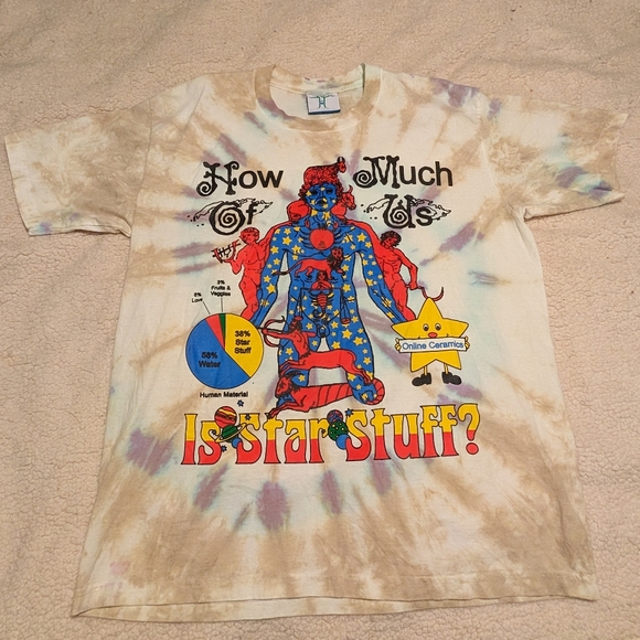 ONLINE CERAMICS "Human Material" Star Stuff Tie Dye Size Large - Picture 1 of 5